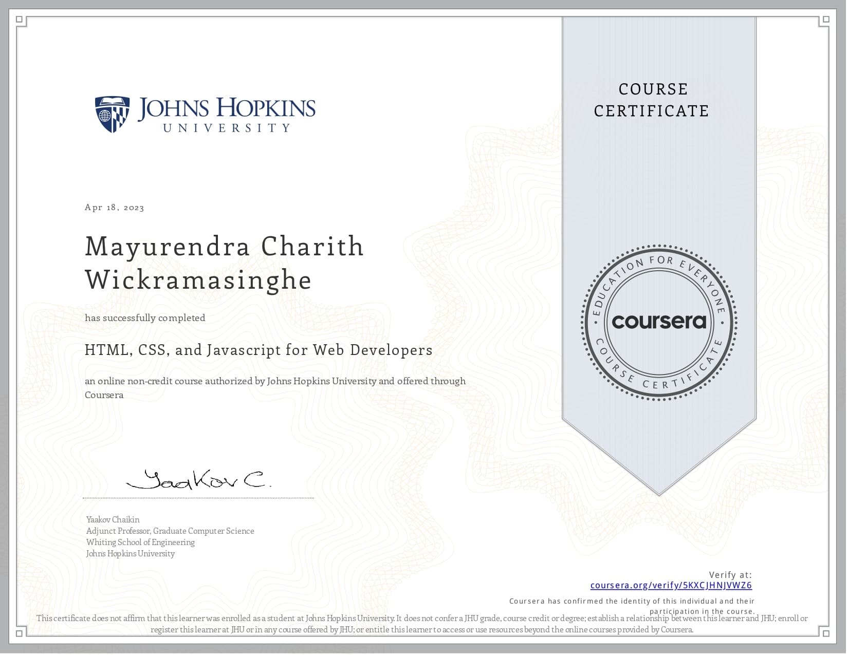 Certificate 5